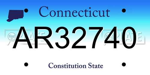 AR32740 Connecticut License Plate