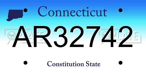 AR32742 Connecticut License Plate
