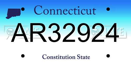 AR32924 Connecticut License Plate