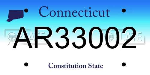 AR33002 Connecticut License Plate