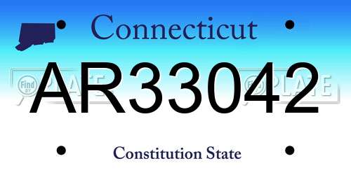 AR33042 Connecticut License Plate