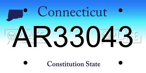 AR33043 Connecticut License Plate