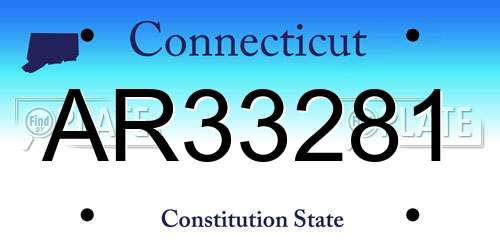 AR33281 Connecticut License Plate