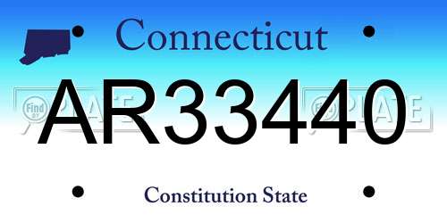 AR33440 Connecticut License Plate