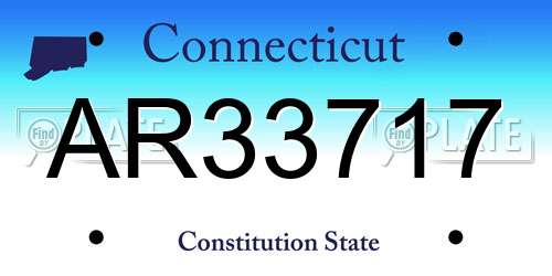 AR33717 Connecticut License Plate