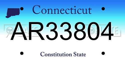 AR33804 Connecticut License Plate