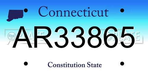 AR33865 Connecticut License Plate