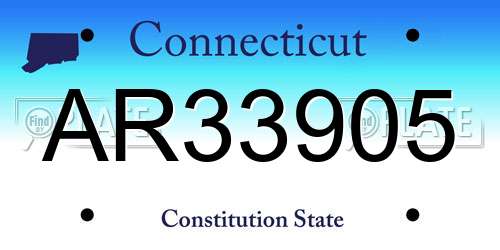 AR33905 Connecticut License Plate