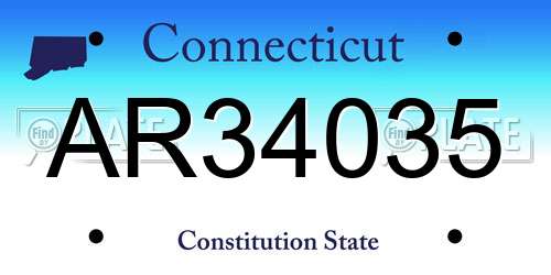 AR34035 Connecticut License Plate