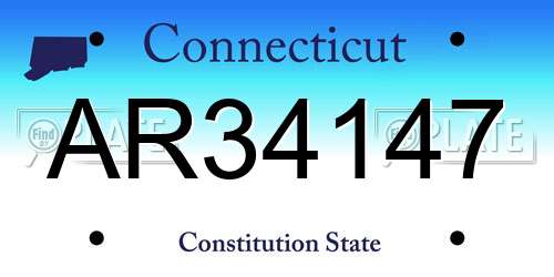 AR34147 Connecticut License Plate