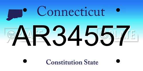 AR34557 Connecticut License Plate