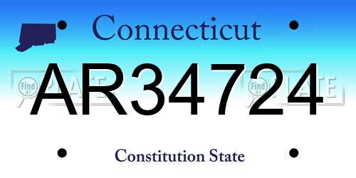 AR34724 Connecticut License Plate