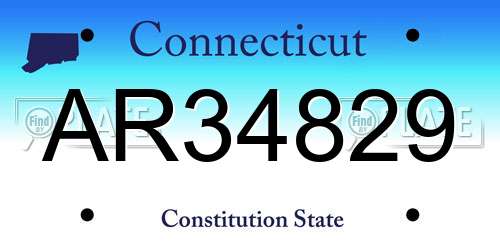 AR34829 Connecticut License Plate