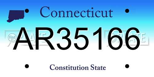 AR35166 Connecticut License Plate