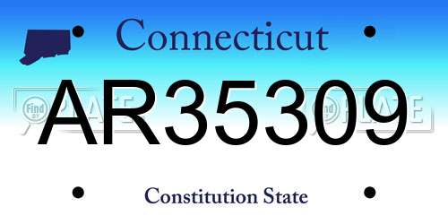 AR35309 Connecticut License Plate