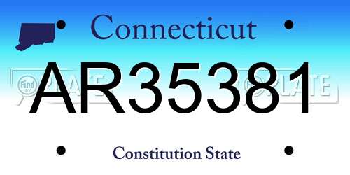 AR35381 Connecticut License Plate