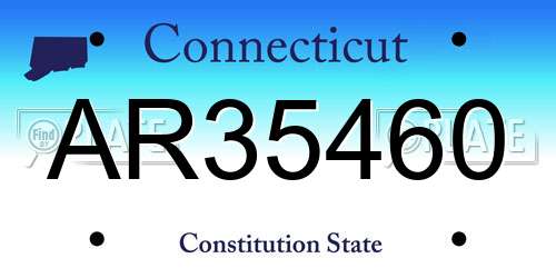 AR35460 Connecticut License Plate