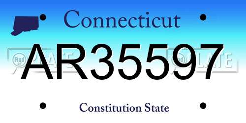 AR35597 Connecticut License Plate