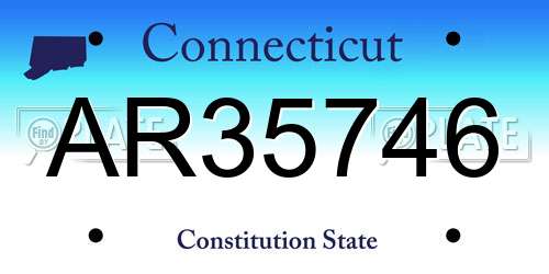 AR35746 Connecticut License Plate
