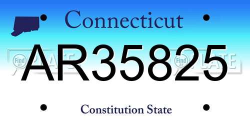 AR35825 Connecticut License Plate