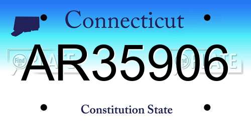 AR35906 Connecticut License Plate