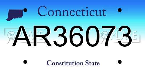 AR36073 Connecticut License Plate