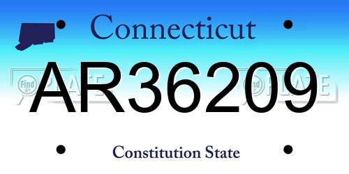 AR36209 Connecticut License Plate