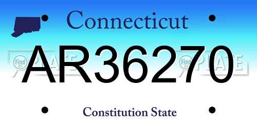 AR36270 Connecticut License Plate