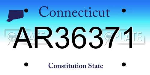 AR36371 Connecticut License Plate