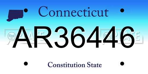 AR36446 Connecticut License Plate