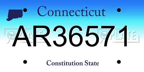 AR36571 Connecticut License Plate