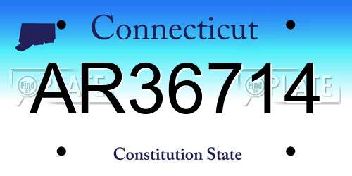 AR36714 Connecticut License Plate