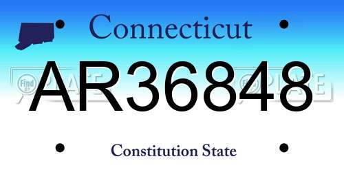 AR36848 Connecticut License Plate