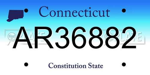 AR36882 Connecticut License Plate
