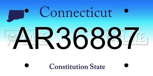 AR36887 Connecticut License Plate