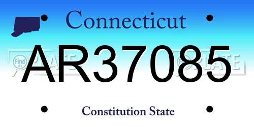 AR37085 Connecticut License Plate