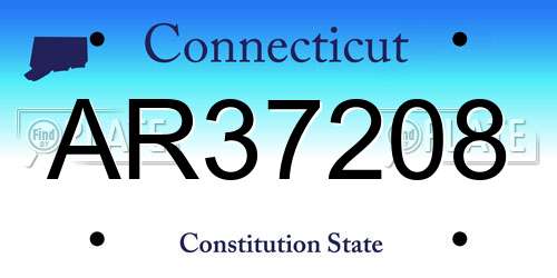 AR37208 Connecticut License Plate