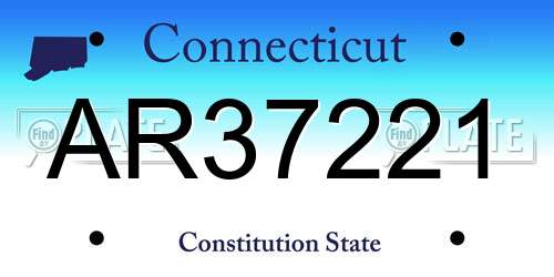 AR37221 Connecticut License Plate