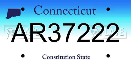 AR37222 Connecticut License Plate