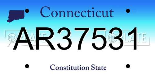 AR37531 Connecticut License Plate