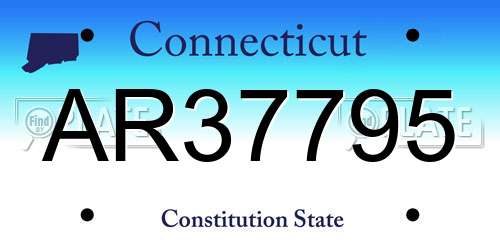 AR37795 Connecticut License Plate
