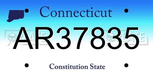 AR37835 Connecticut License Plate