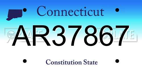 AR37867 Connecticut License Plate