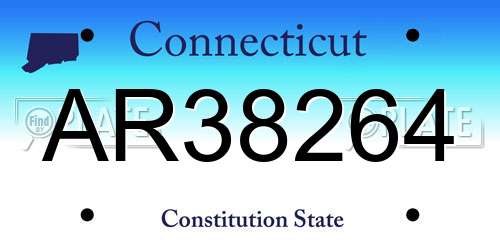 AR38264 Connecticut License Plate