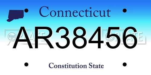 AR38456 Connecticut License Plate