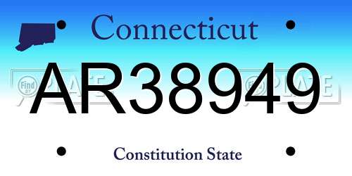 AR38949 Connecticut License Plate