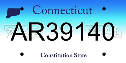 AR39140 Connecticut License Plate