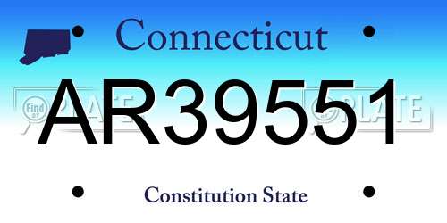 AR39551 Connecticut License Plate
