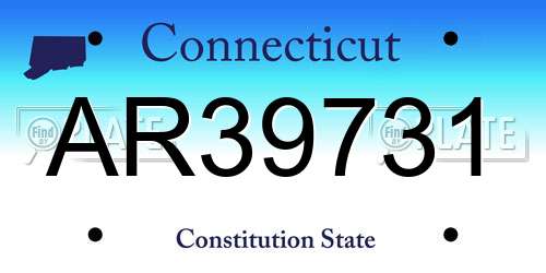 AR39731 Connecticut License Plate