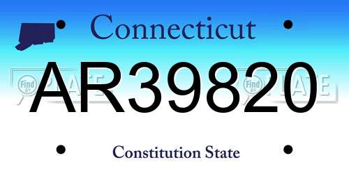 AR39820 Connecticut License Plate